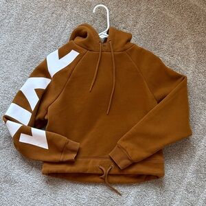 ZYIA Cropped Hoodie with White Sleeve Design